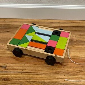 IKEA Mula Blocks - Wooden Pull Toy with Colorful Blocks
